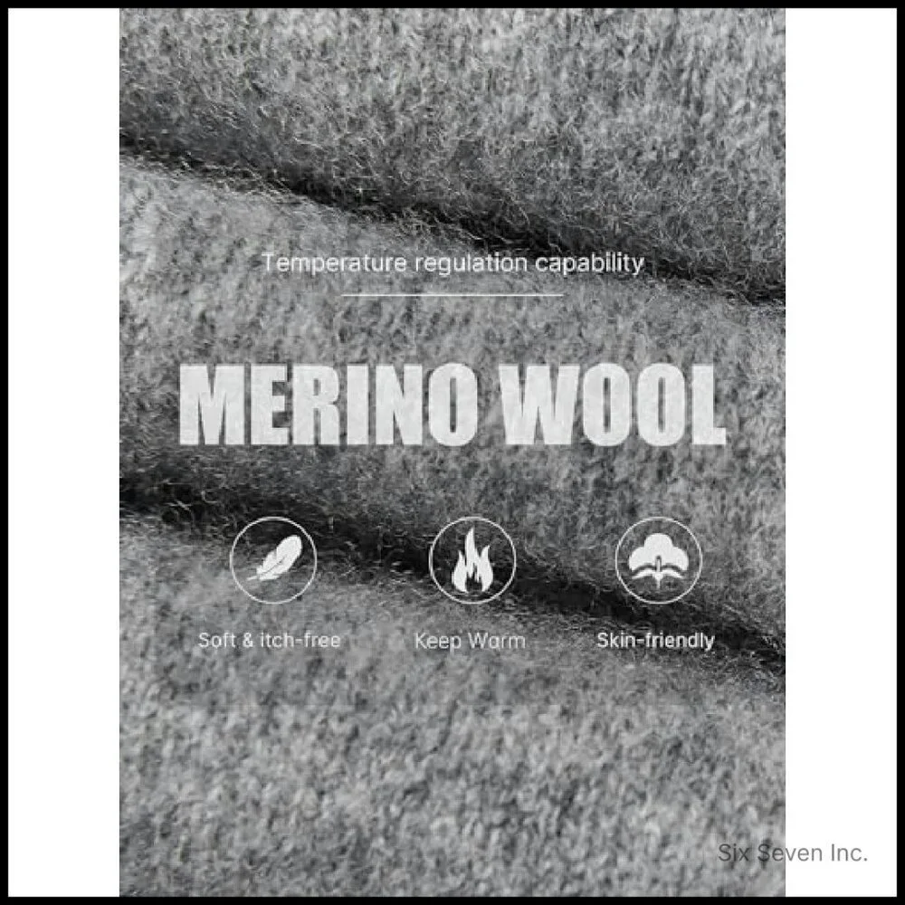 Men's 100% Merino Wool Sweater Seamless Knit Crew Neck Classic Elegant